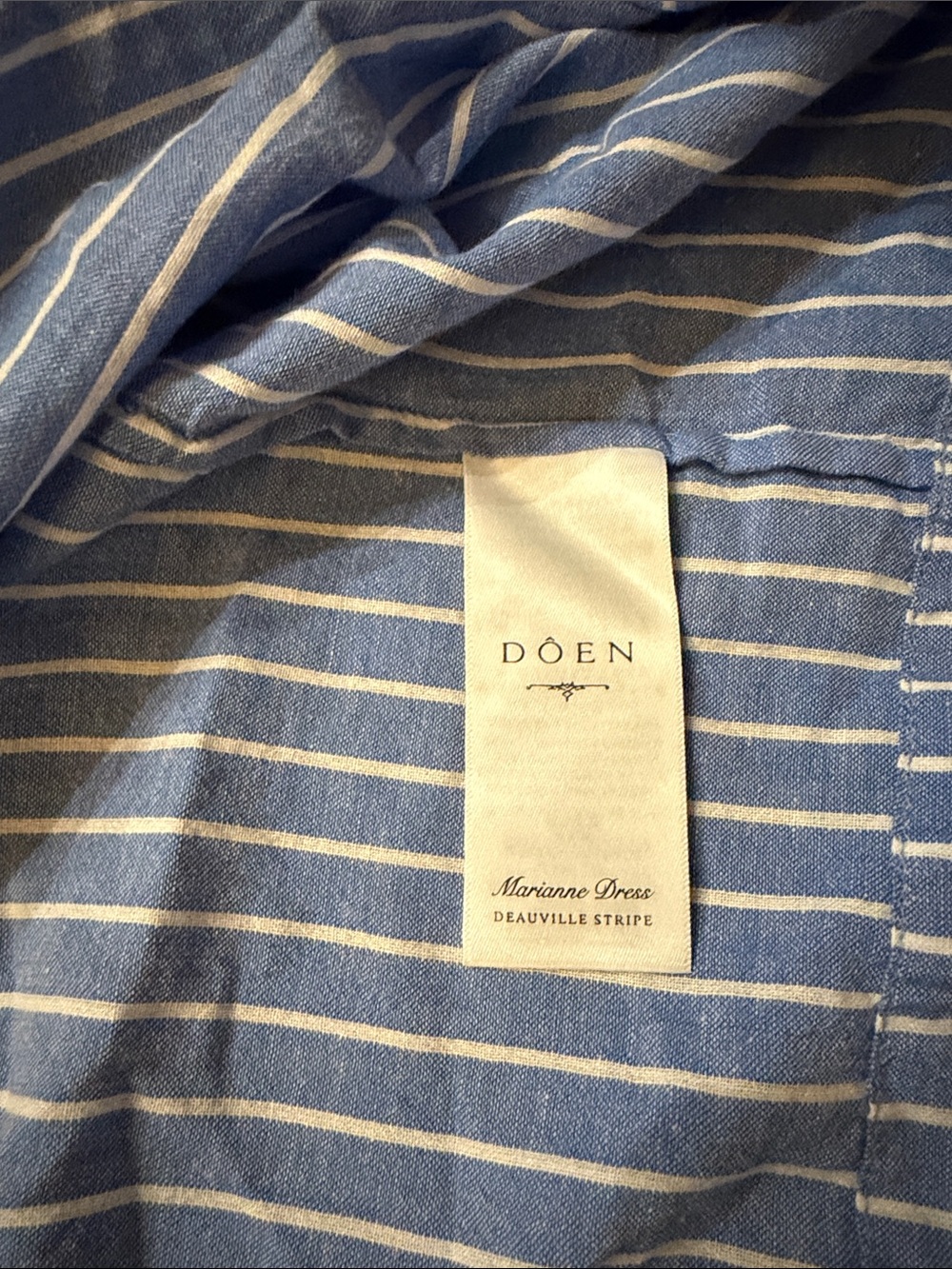 Doen Marianne Shirred Striped Cotton Poplin Midi Dress - Picture 6 of 8